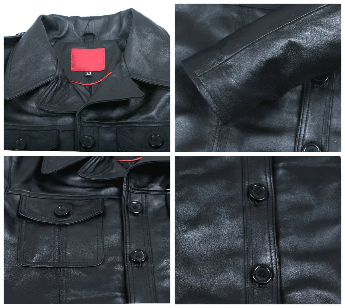 Leather Jackets Hub Mens Genuine Lambskin Leather Coat (Black, Regal Jacket) - 1501108