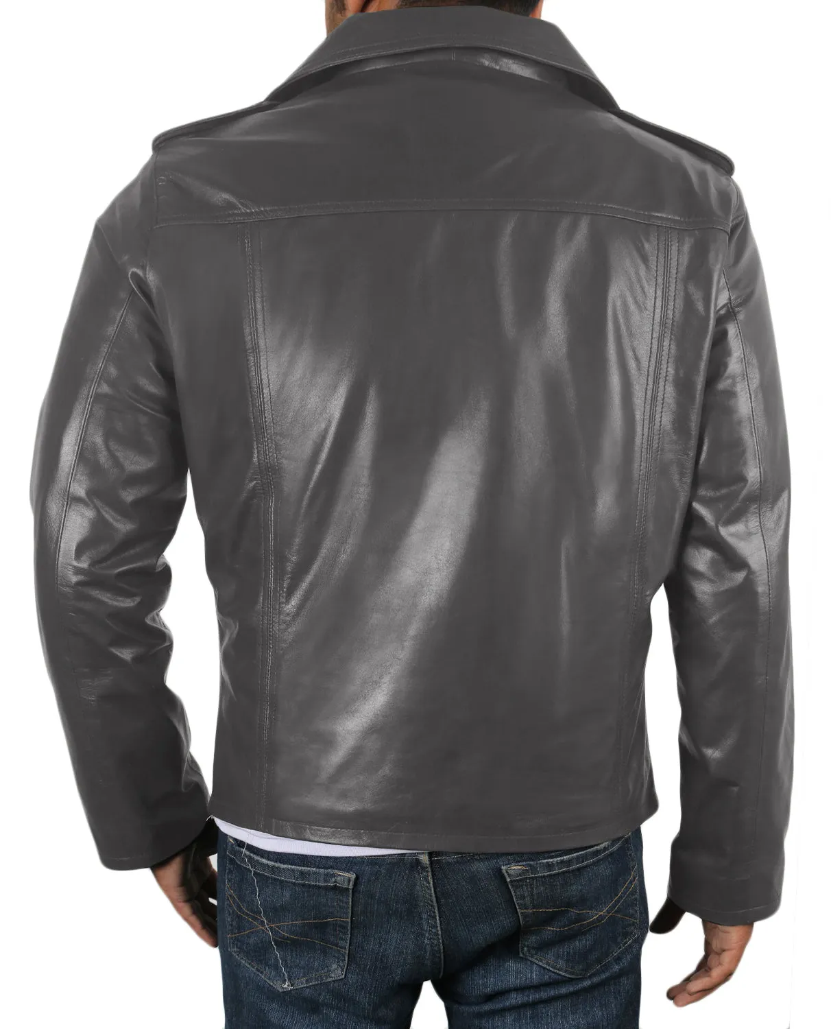 Leather Jackets Hub Mens Genuine Lambskin Leather Coat (Black, Regal Jacket) - 1501108