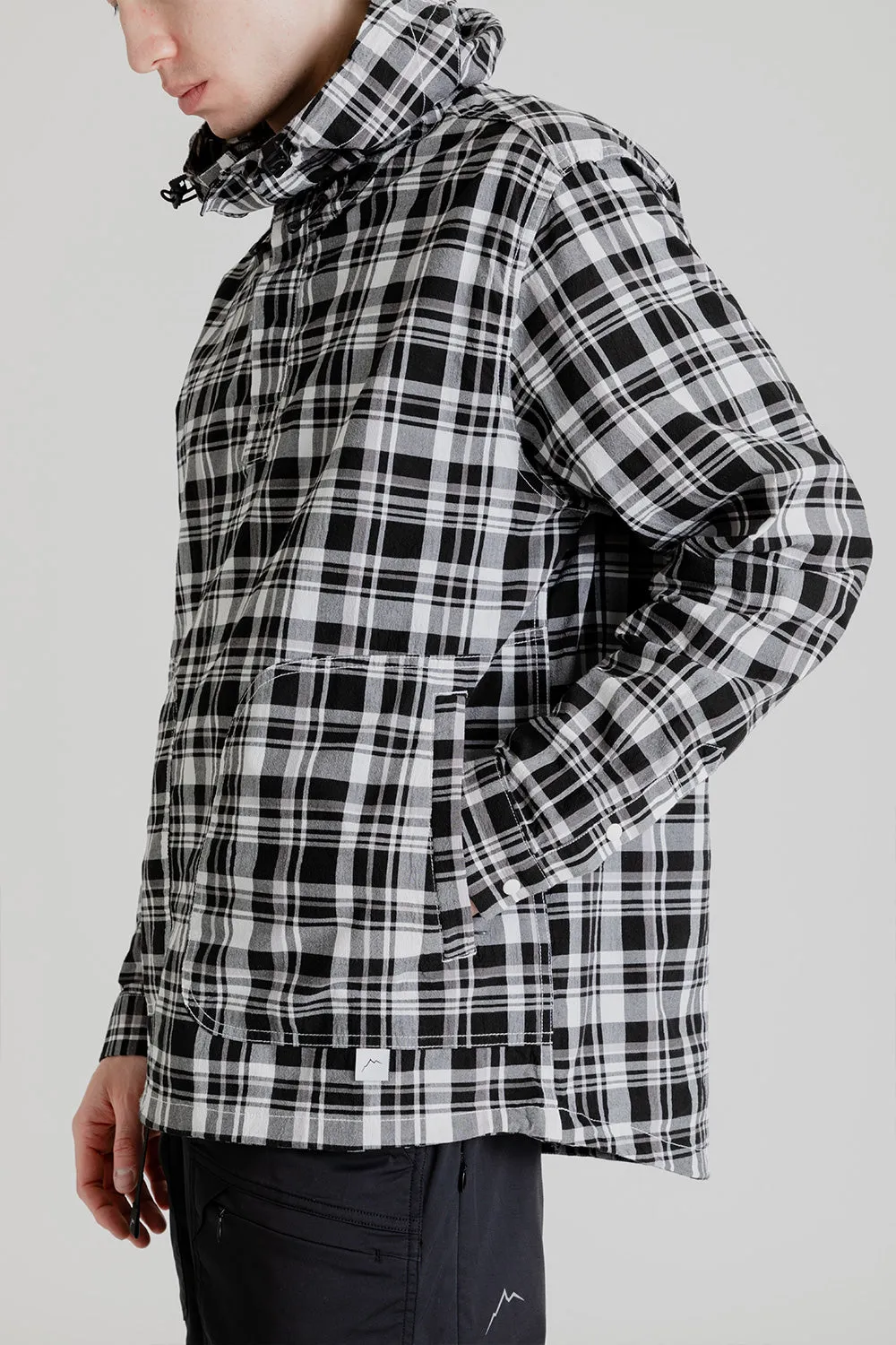 Light Cotton Pullover Hoody - Black Check