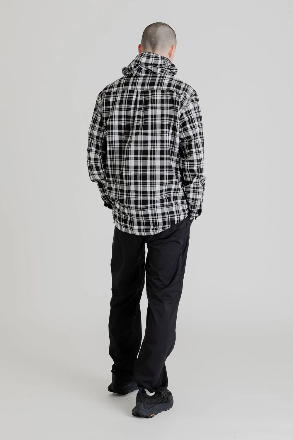 Light Cotton Pullover Hoody - Black Check