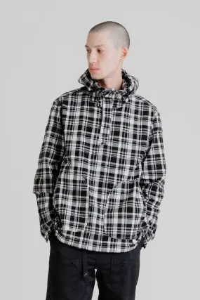 Light Cotton Pullover Hoody - Black Check