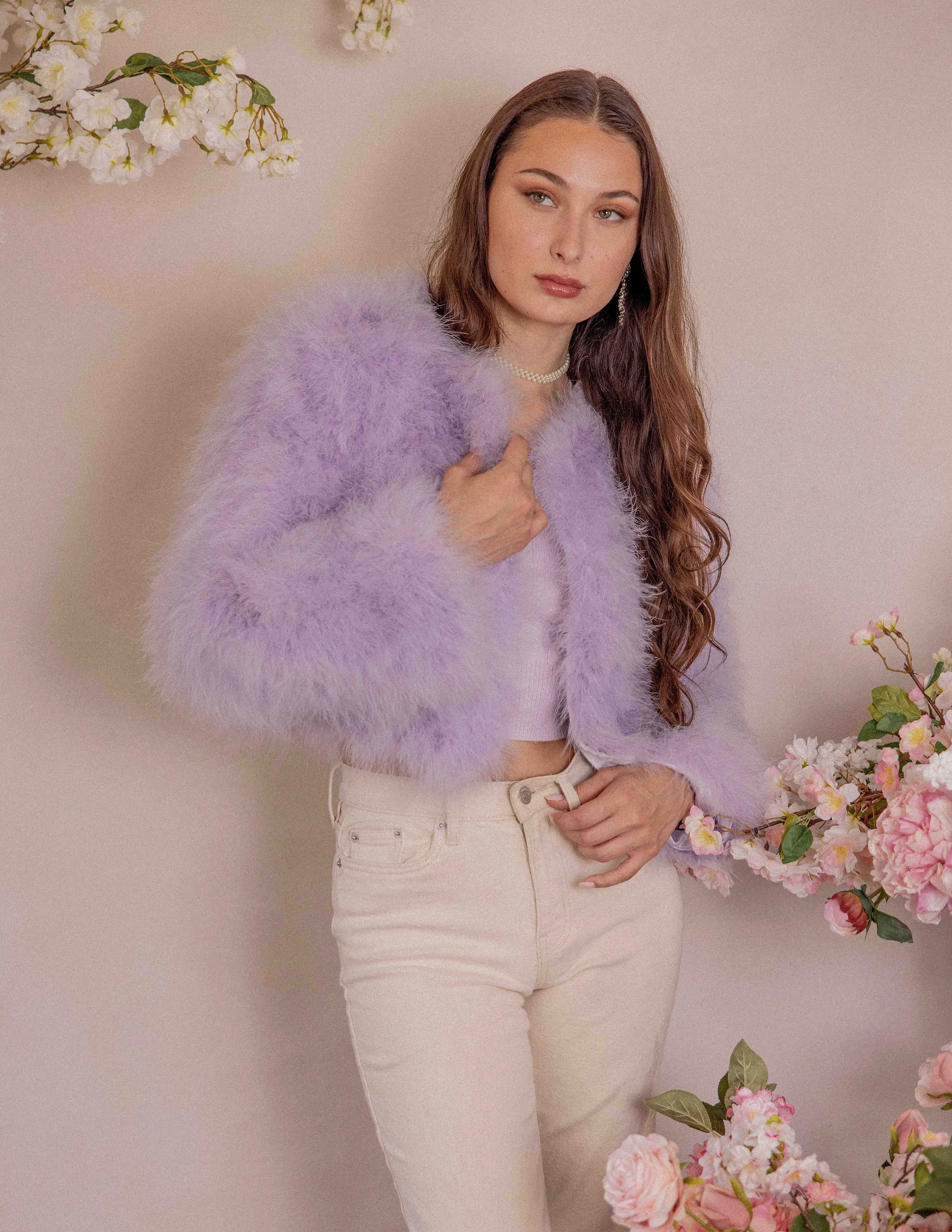 Lola - Crop Jacket in Lavender Fog