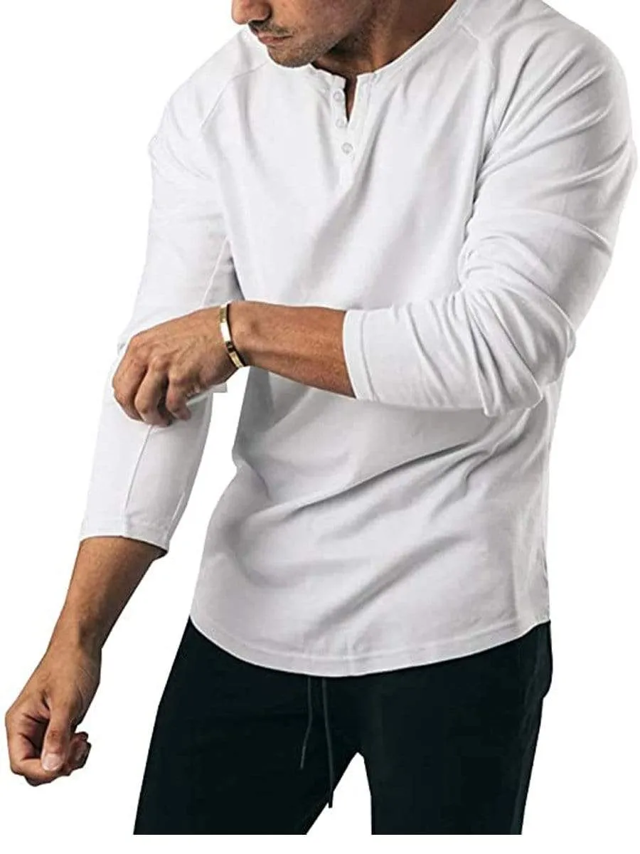 LONGBIDA Comfortable Slim Fit Fashion Men Shirts Long Sleeve Regular