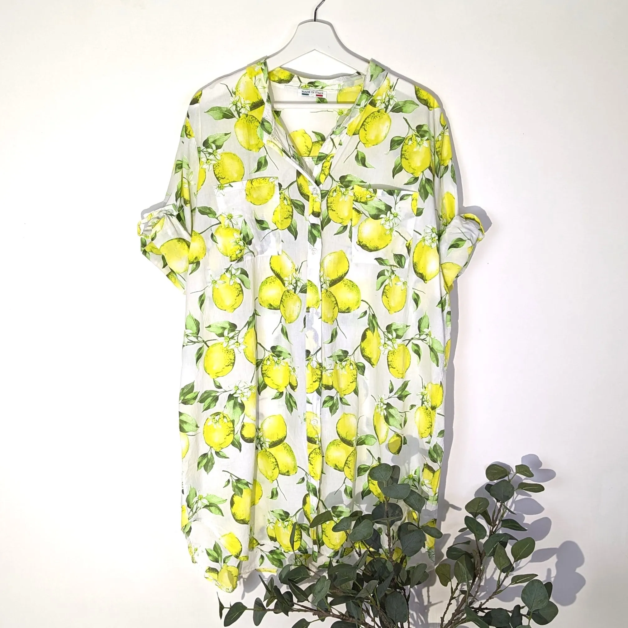 Longline lemon print shirt (M)