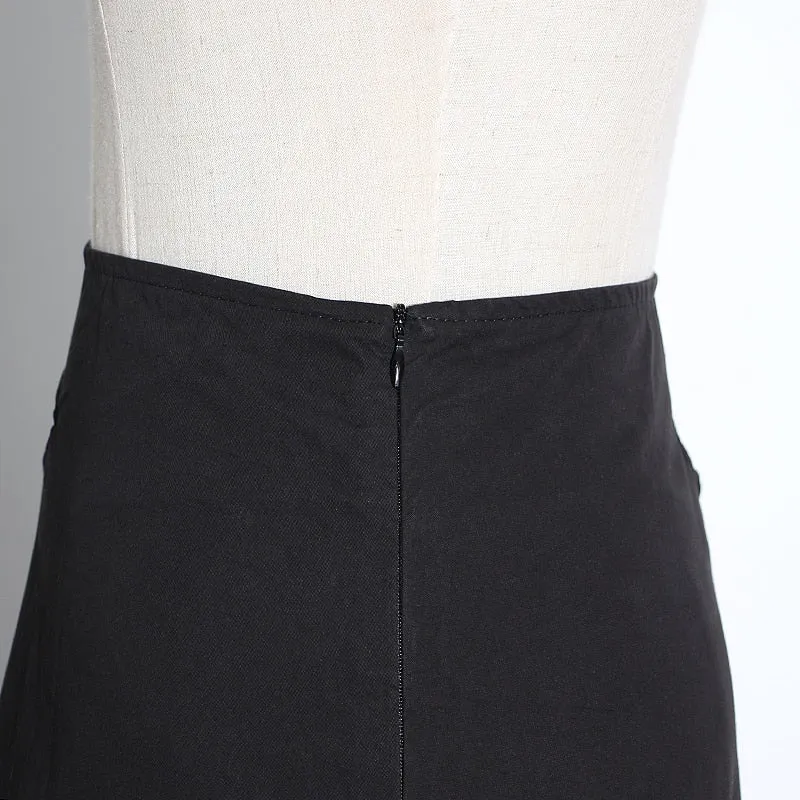 Loose Denim Skirt W/ Zipper