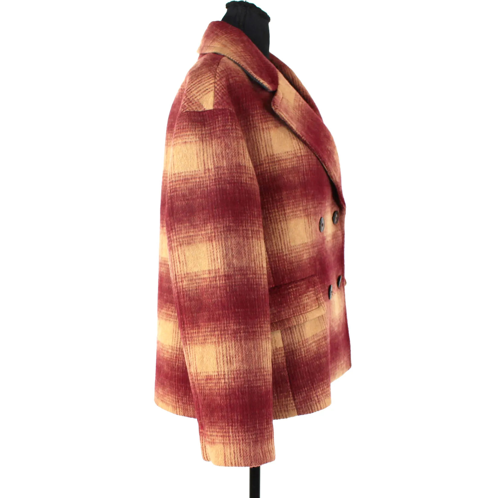 Madewell Plaid Brushed Peacoat