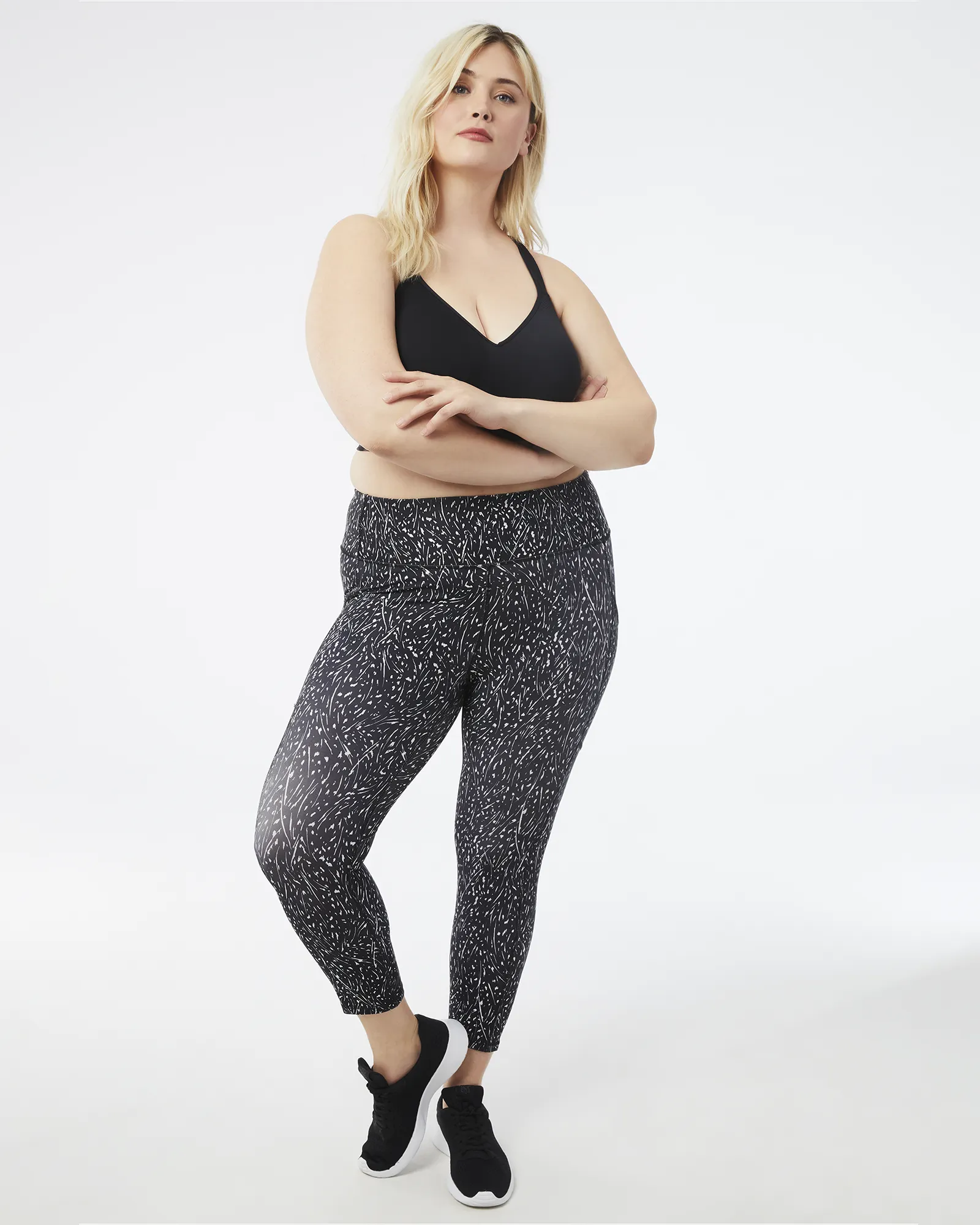 Magda Printed Cropped Leggings | Black / White