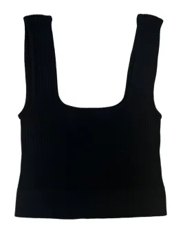 Malibu Sugar Girls Black Ribbed Sports Tank Top