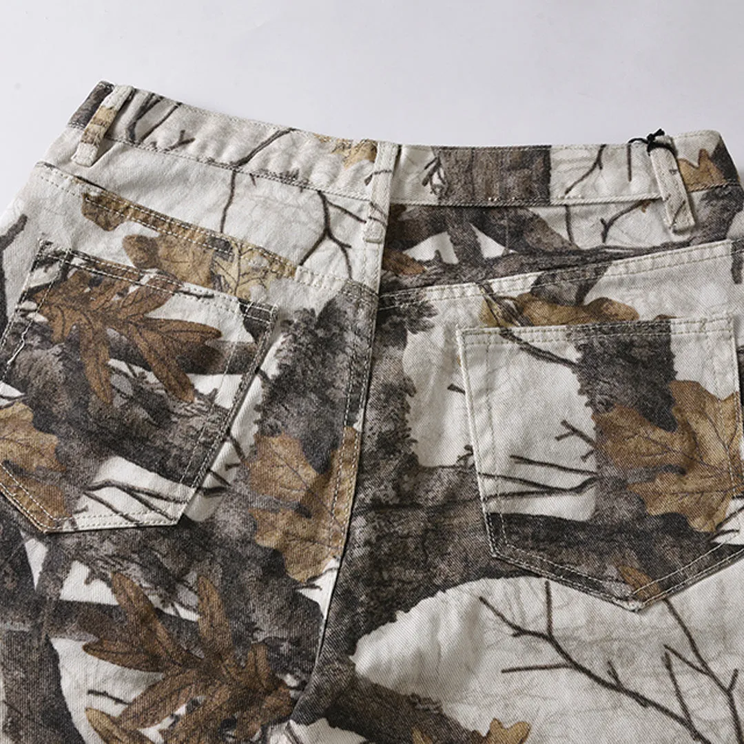 Maple Leaf Denim Jeans White