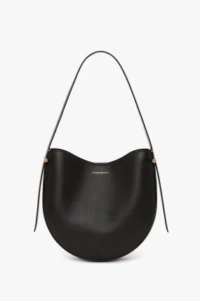 Medium Dia Hobo Bag In Black Smooth Leather