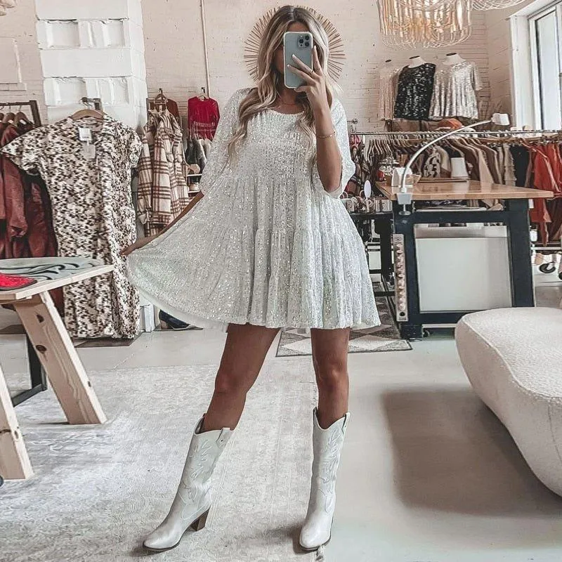 Melrose Elegant Sequin Mini Dress