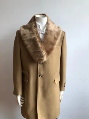 Mens Wool Trench coat - Camel Color Mens Overcoat