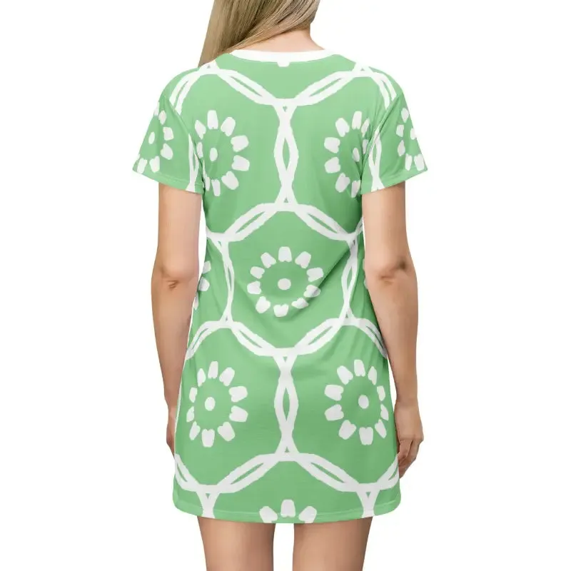 Mesmerize in a Bold Green t Shirt Dress