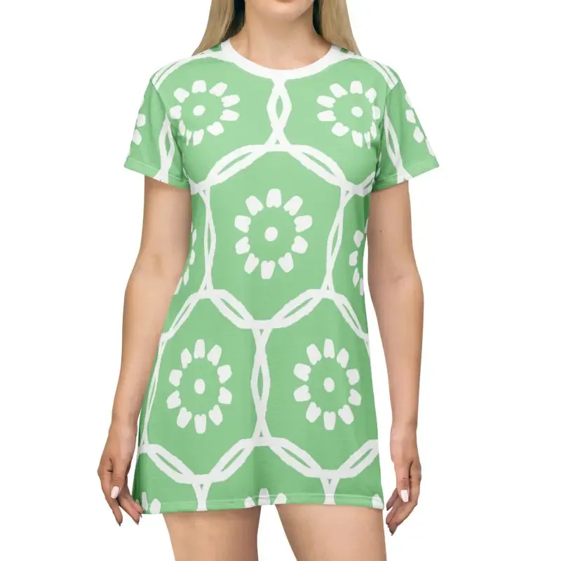 Mesmerize in a Bold Green t Shirt Dress