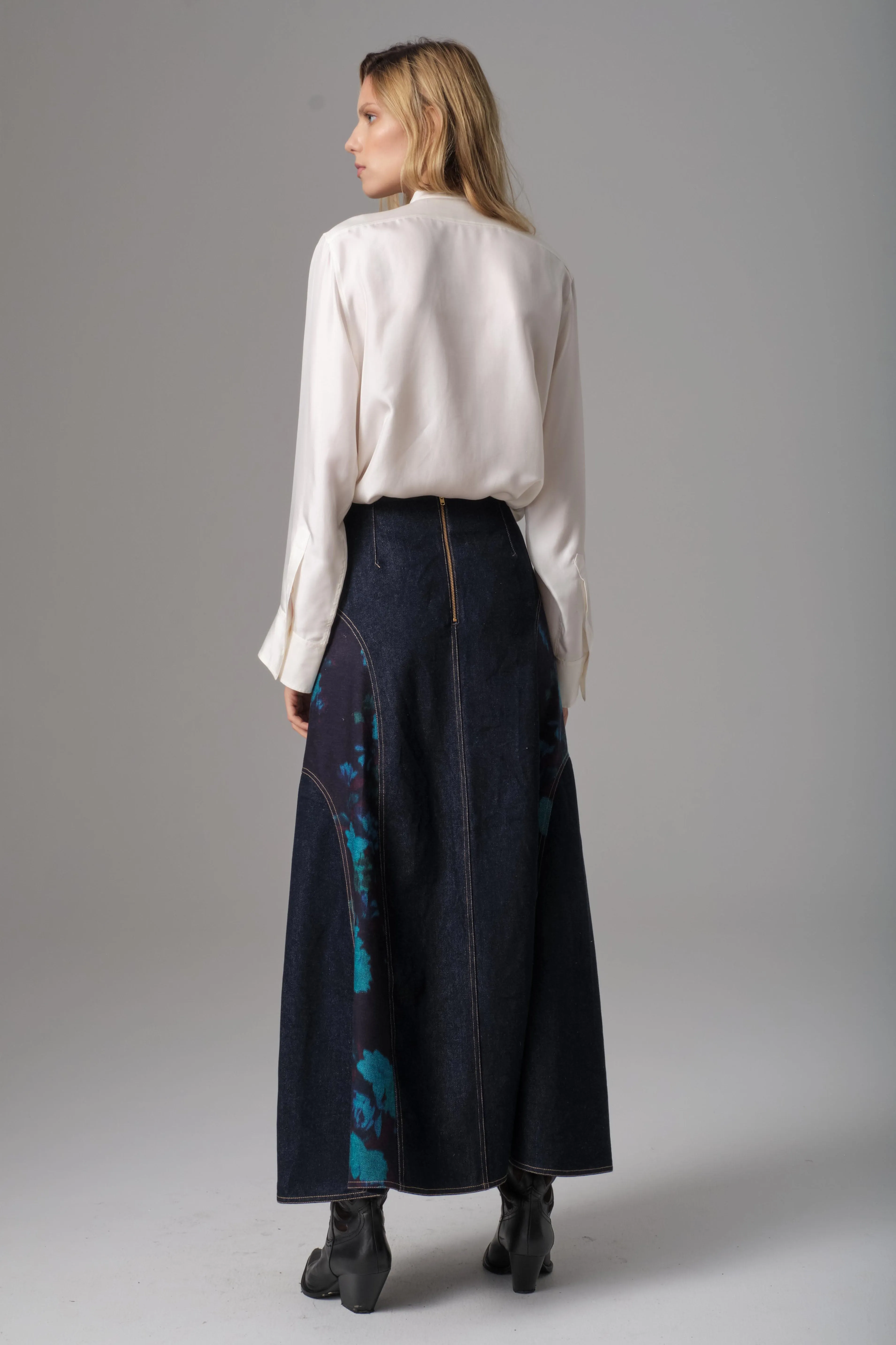 Mila Panelled Denim Skirt