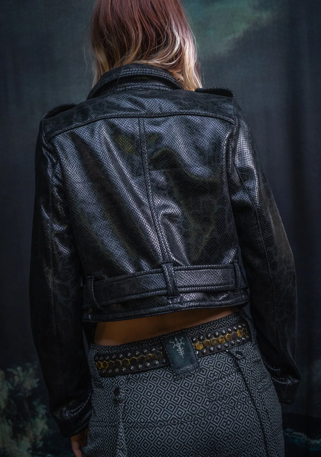 Mini Perfecto Jacket Woman / Fake Leather - Black MAMBA
