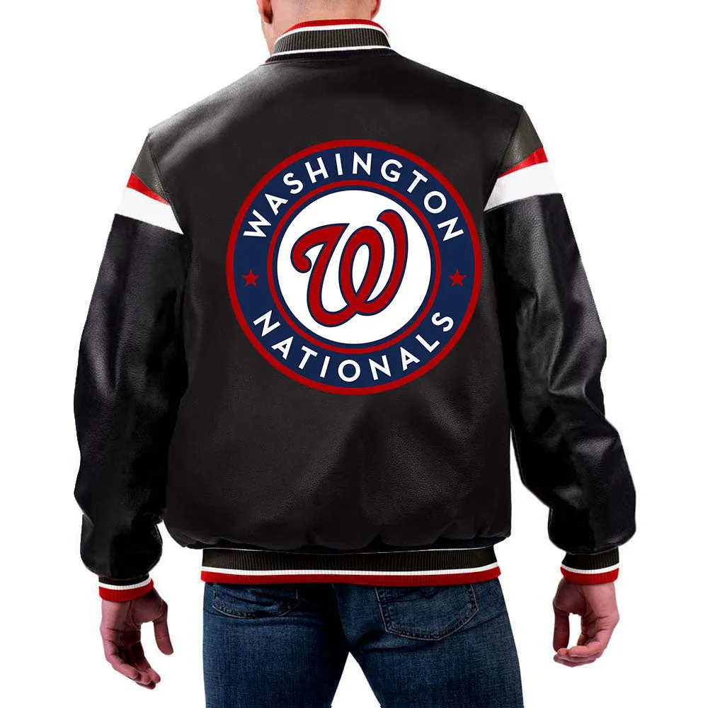 MLB Washington Nationals Leather Jacket For Men and Women