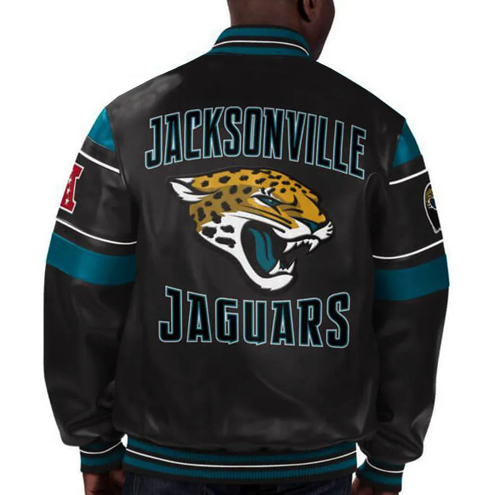 NFL Black Jacksonville Jaguars Leather Jacket For Men and Women