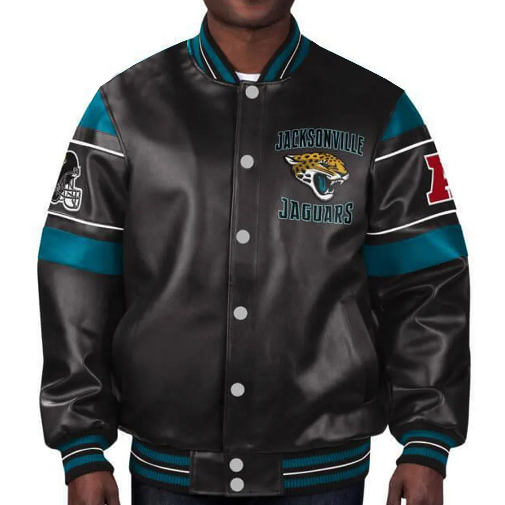 NFL Black Jacksonville Jaguars Leather Jacket For Men and Women