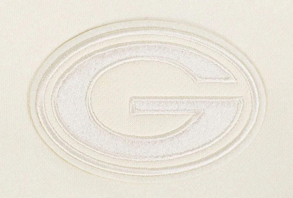 NFL GREEN BAY PACKERS NEUTRAL WOMEN'S CROPPED PO HOODIE (EGGSHELL)