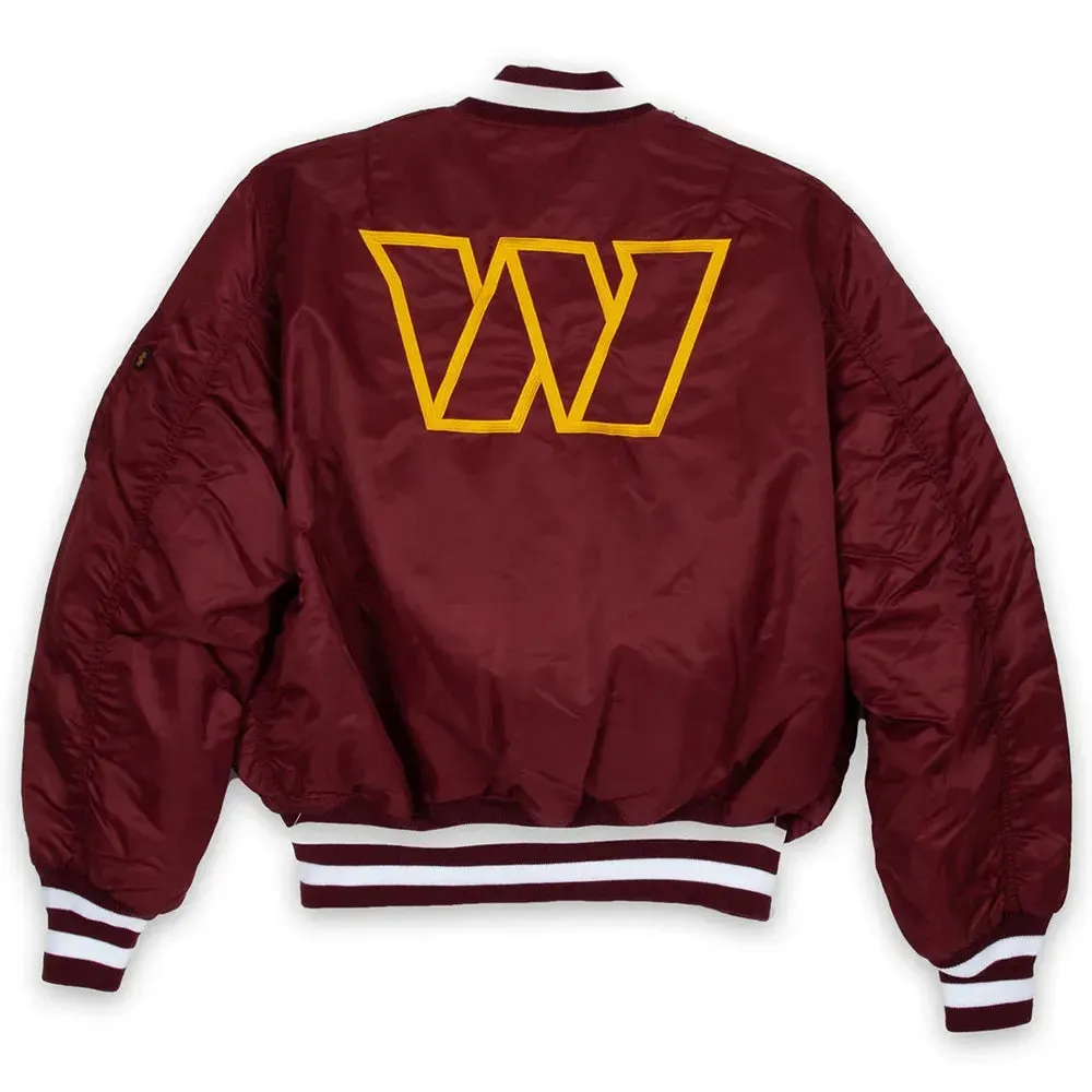 Nfl Washington Commanders Burgundy MA-1 Jacket