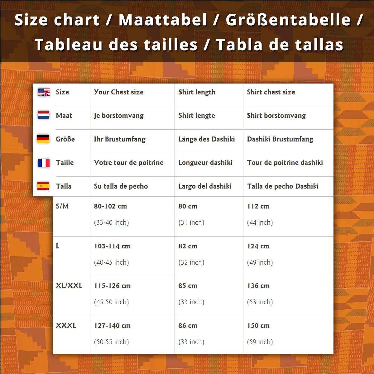 Orange / white Bogolan Dashiki Shirt / Dashiki Dress - African print top - Unisex