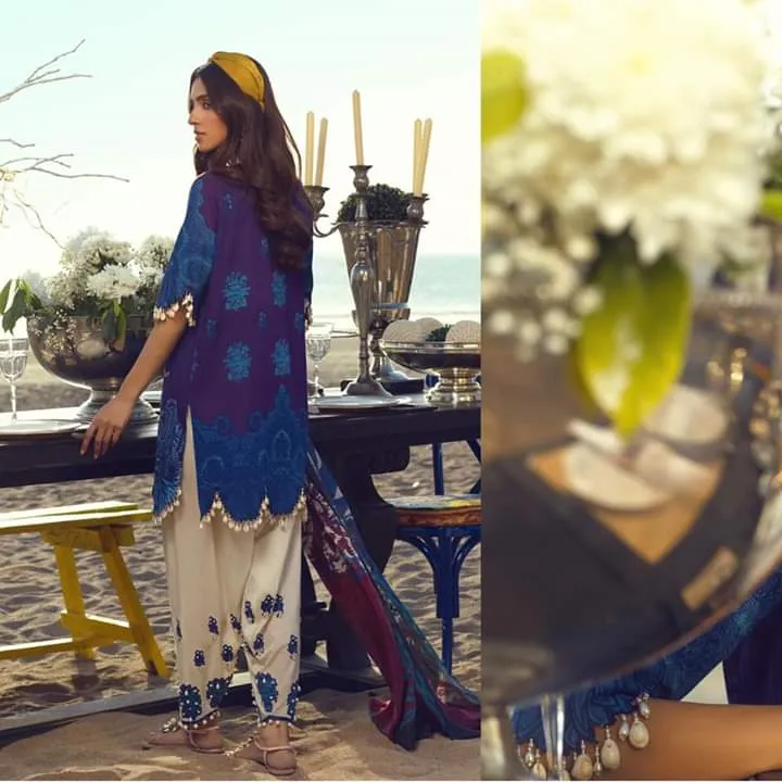 Pakistani Designer Lawn Dress with Embroidery #M0063