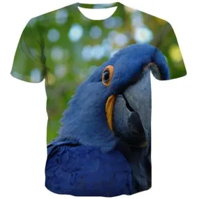 Parrot T-shirt Men Animal T shirts Funny Bird Tshirts Casual Harajuku Tshirt Printed Colorful Tshirt Anime Short Sleeve