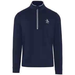 Penguin Long Sleeve Technical Earl 1/4 Zip Golf Pullover - Black Iris