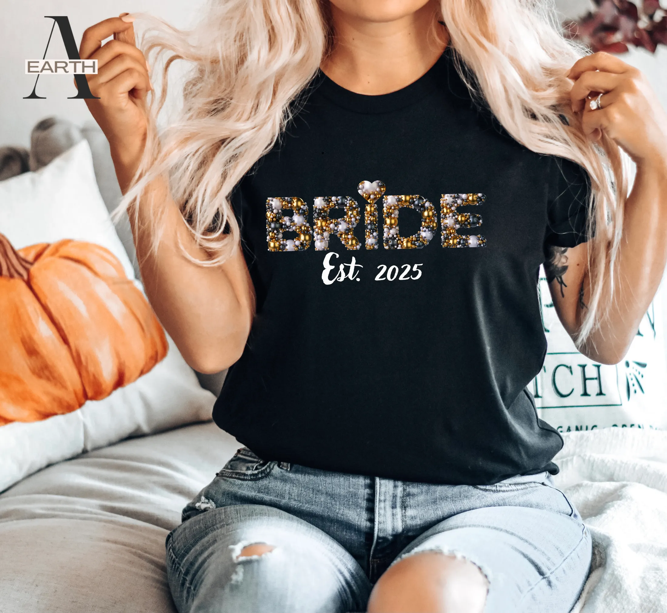 Personalized Bride Pearl Graphic Tee