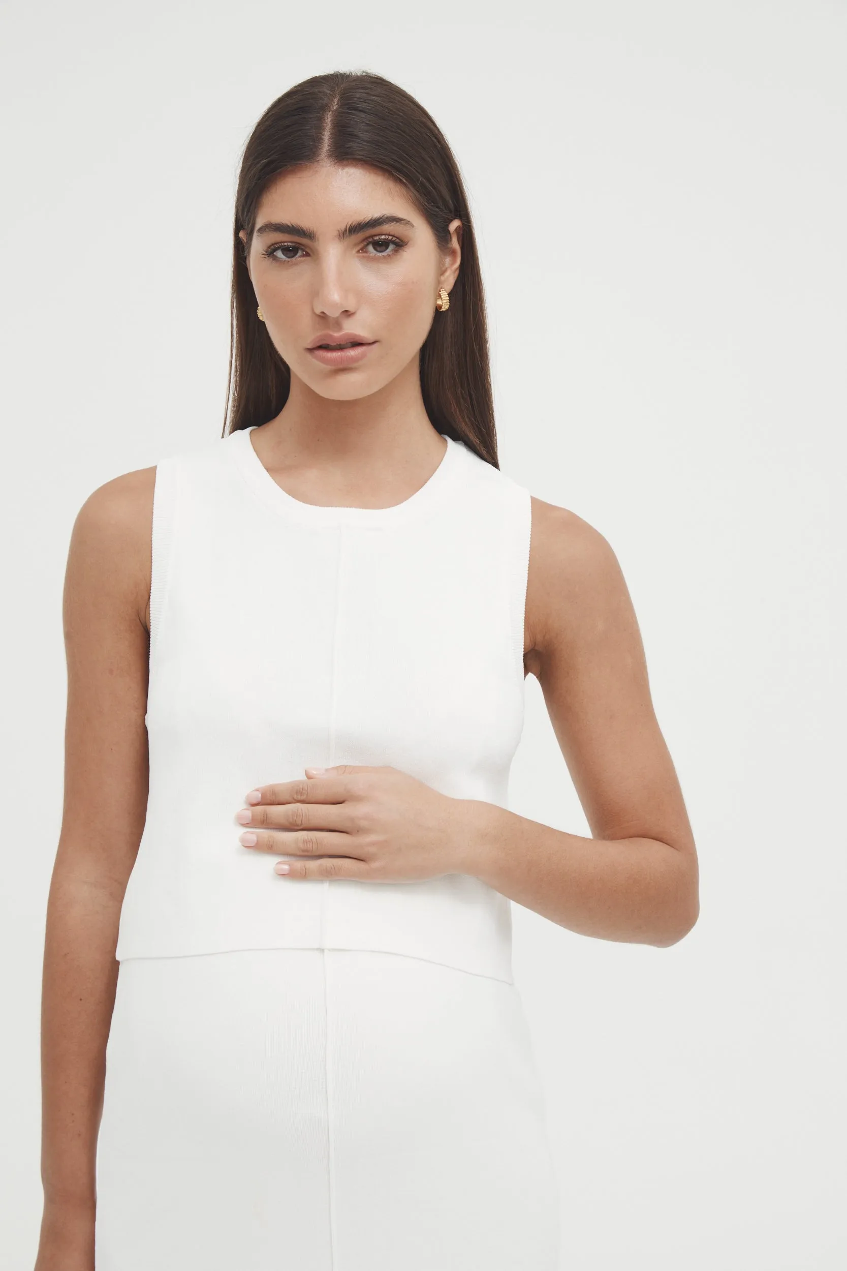 Piper Crop Tank (Ivory) - FINAL SALE