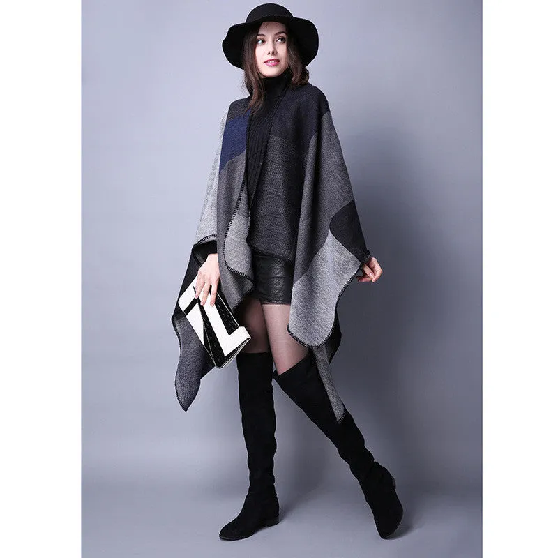 Plaid Blanket Poncho