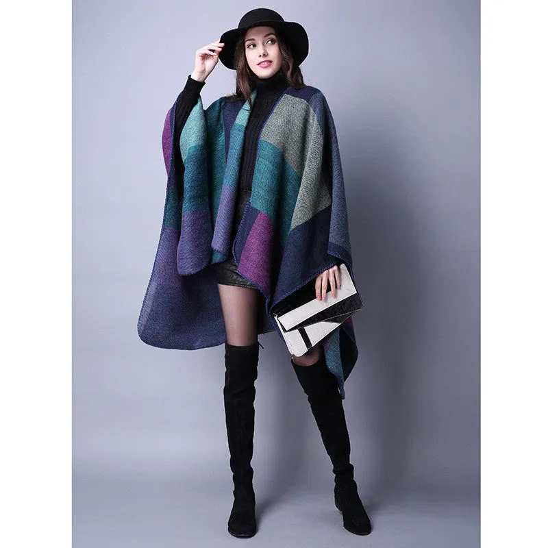 Plaid Blanket Poncho