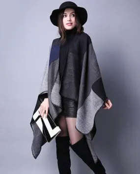 Plaid Blanket Poncho