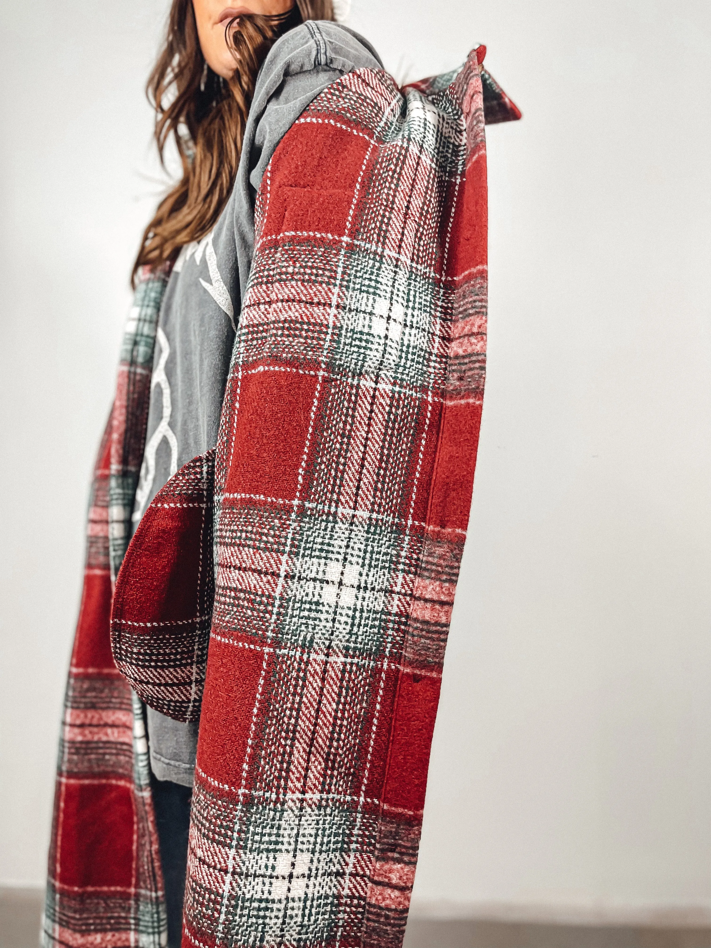 Plaid Long Shirt Jacket