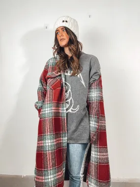 Plaid Long Shirt Jacket