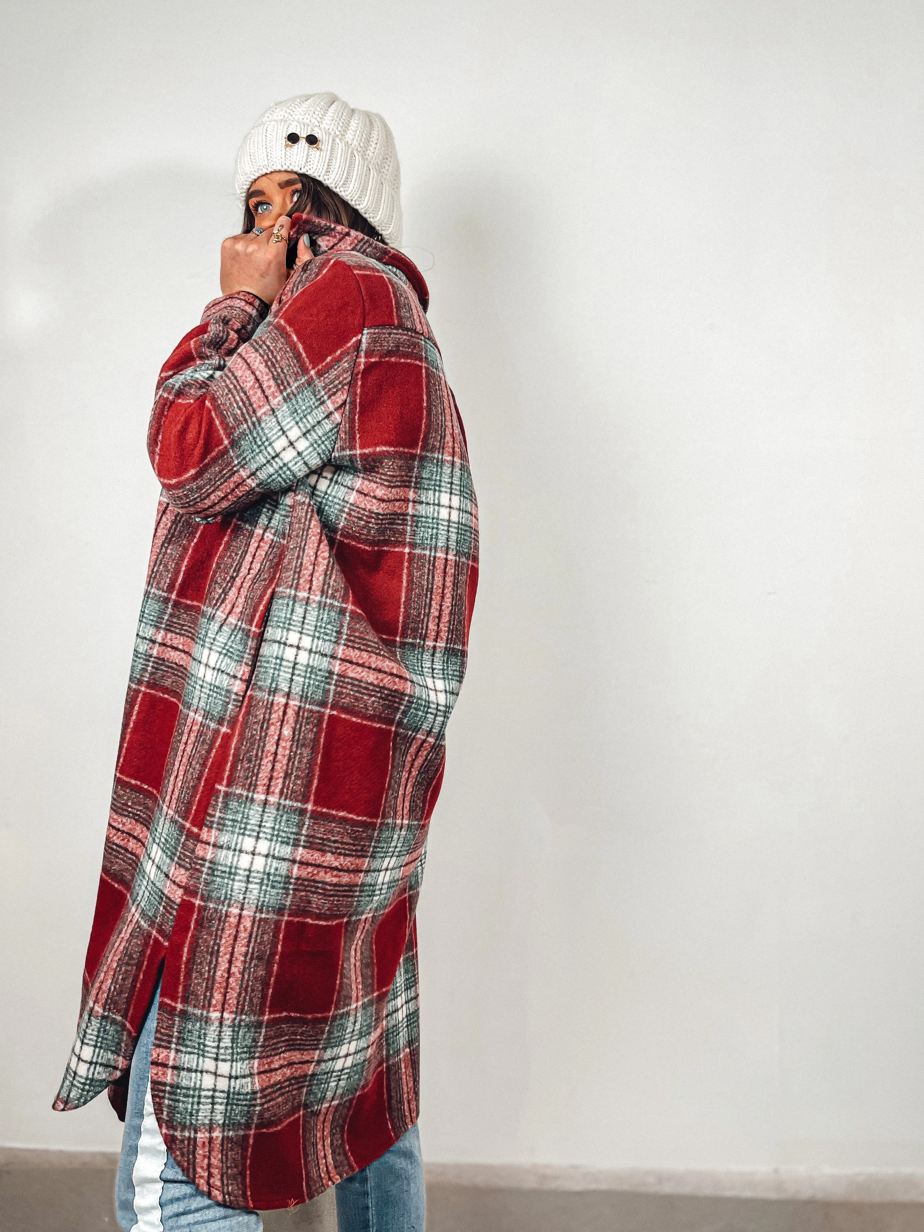 Plaid Long Shirt Jacket