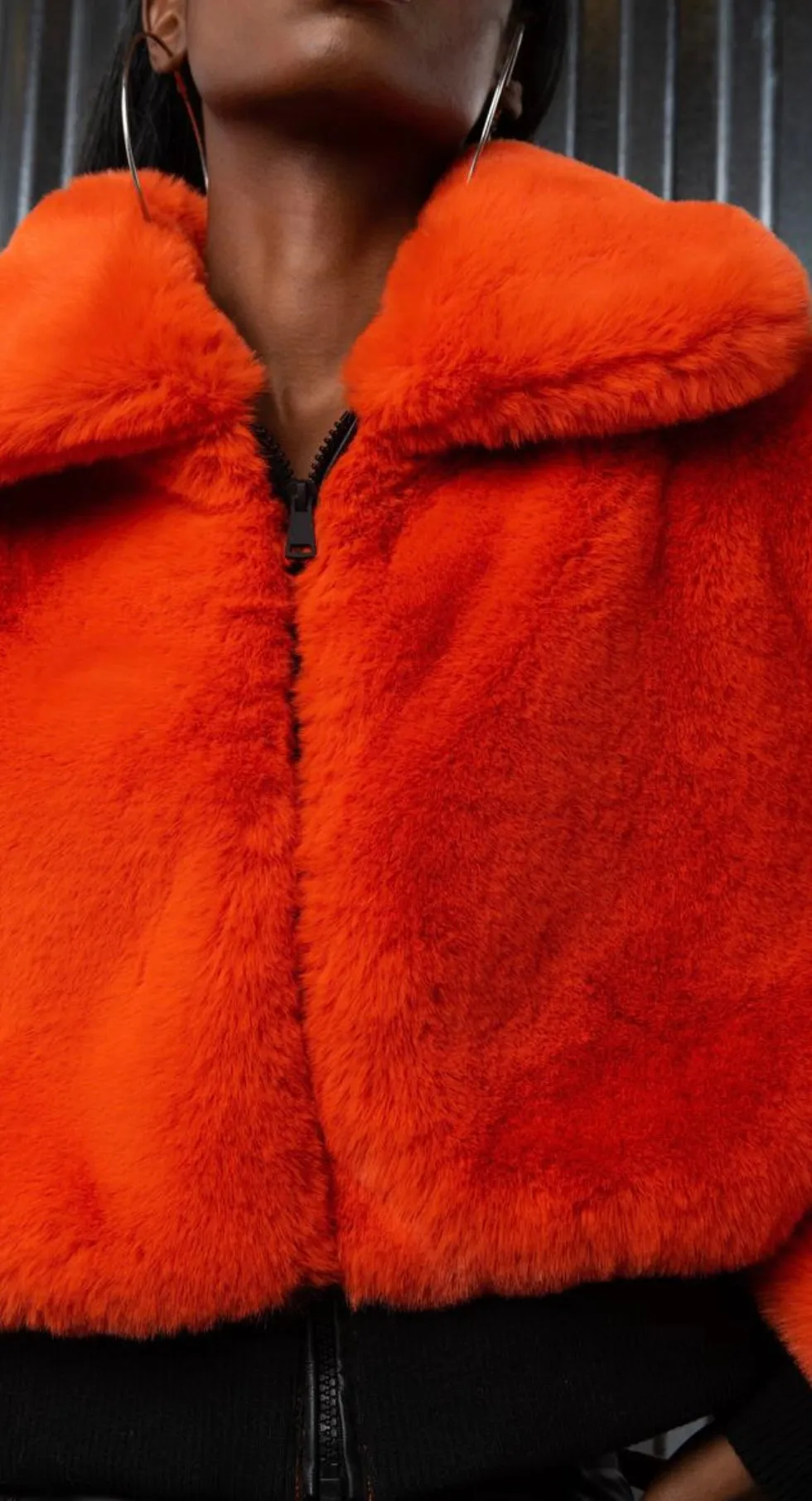 Plush Crop Zip Front Jacket