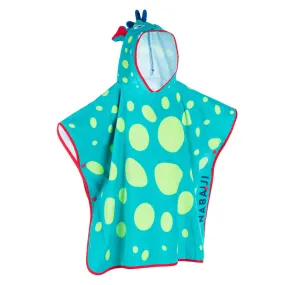 Poncho Baño Bebés Azul/Verde Algodón Dragón
