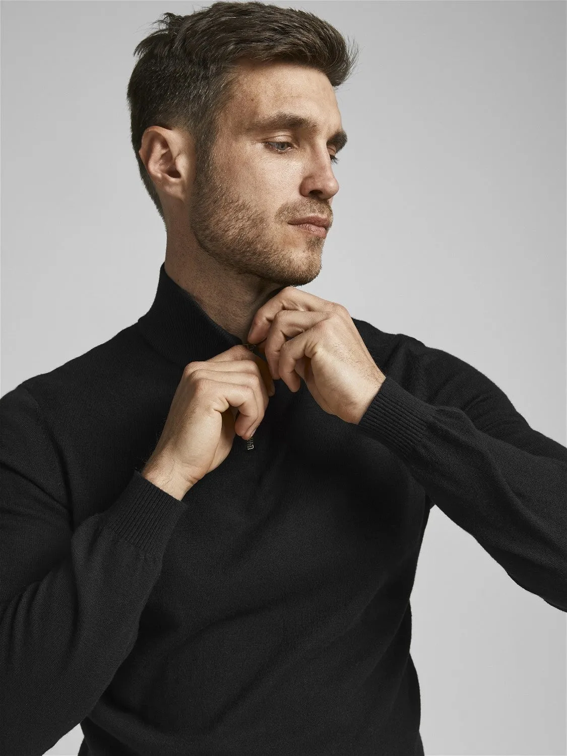 Produkt Mens Tori High Neck Zip Pullover-BLACK