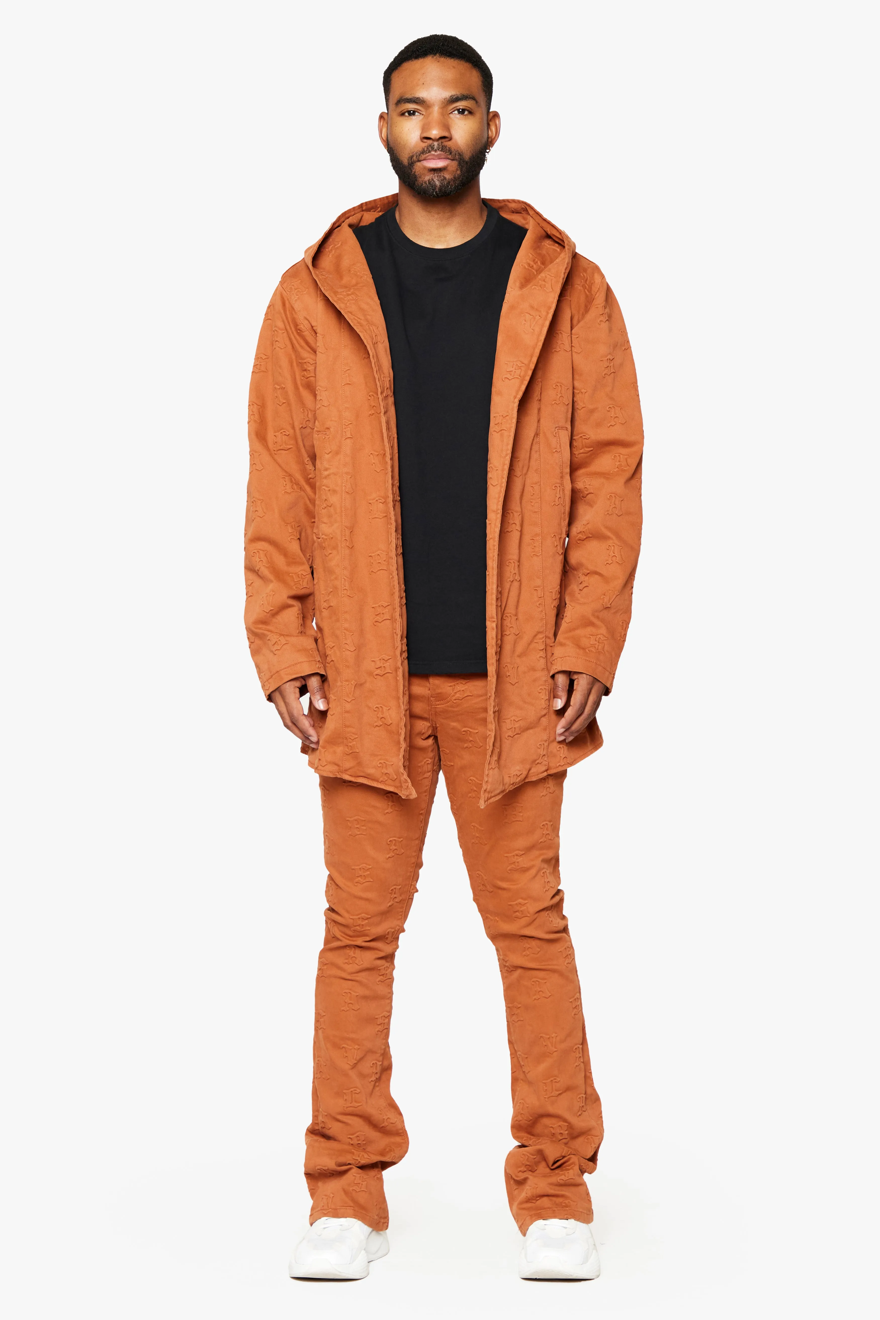 "EALDOR" TANGERINE TRENCH COAT
