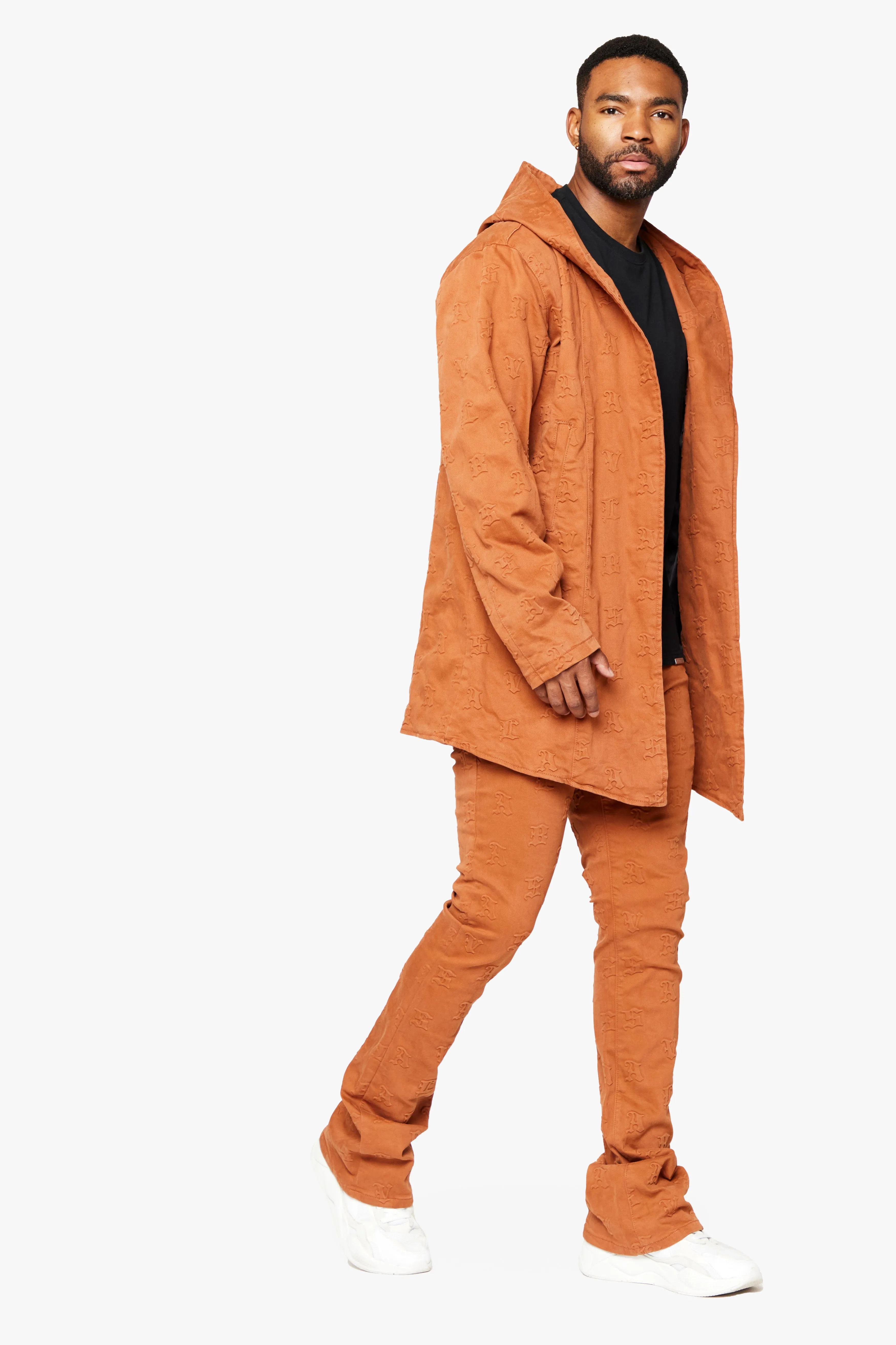 "EALDOR" TANGERINE TRENCH COAT