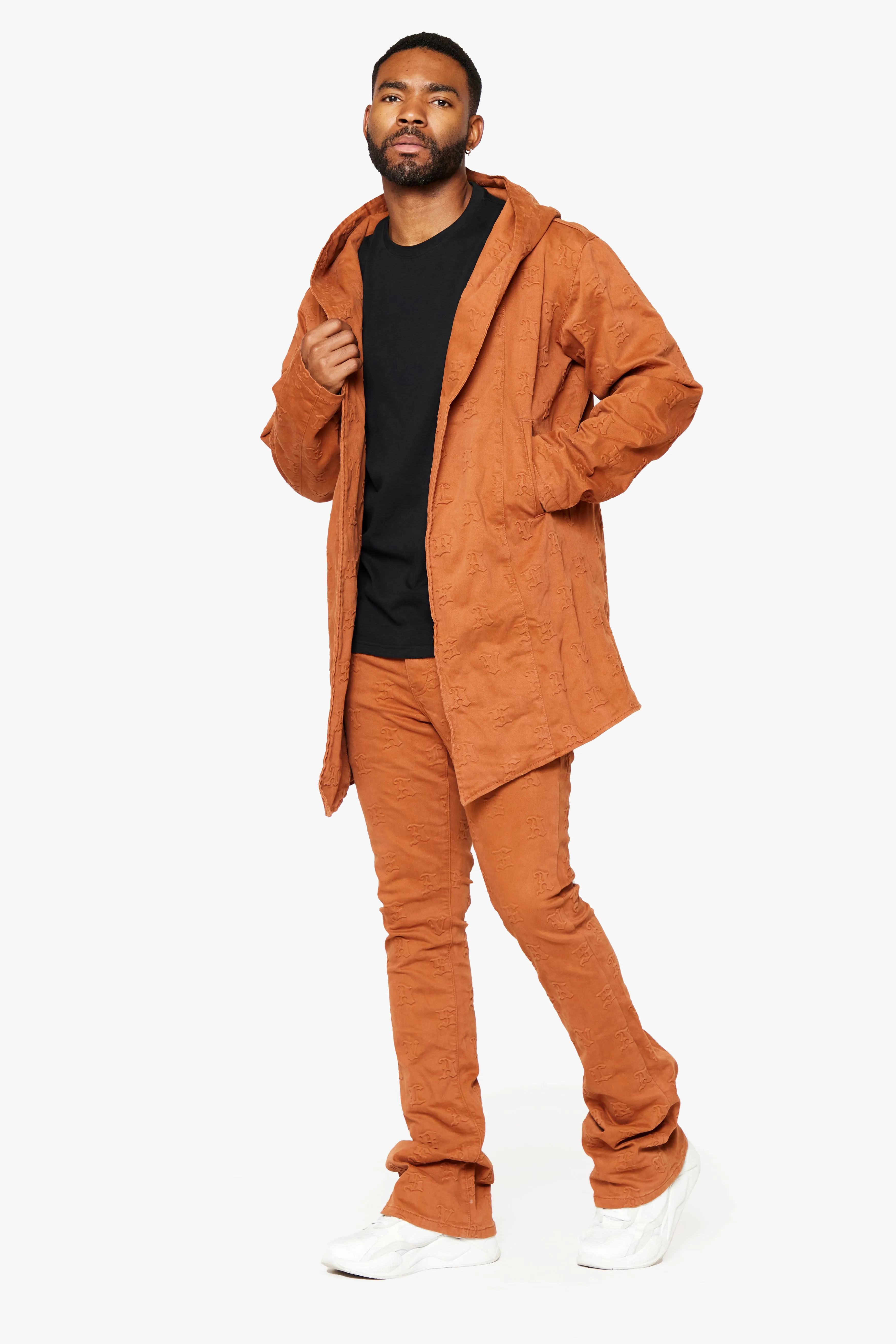 "EALDOR" TANGERINE TRENCH COAT