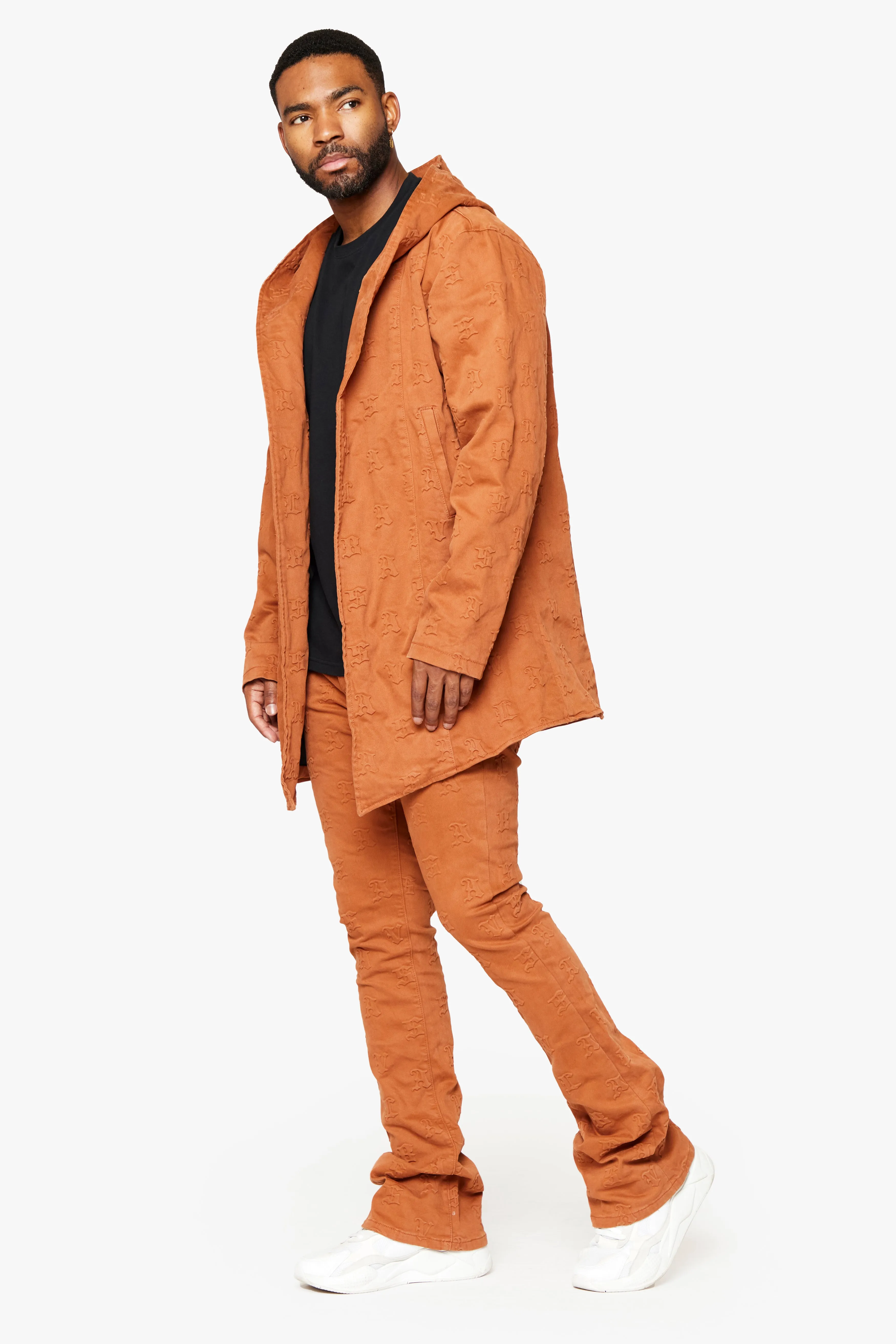 "EALDOR" TANGERINE TRENCH COAT