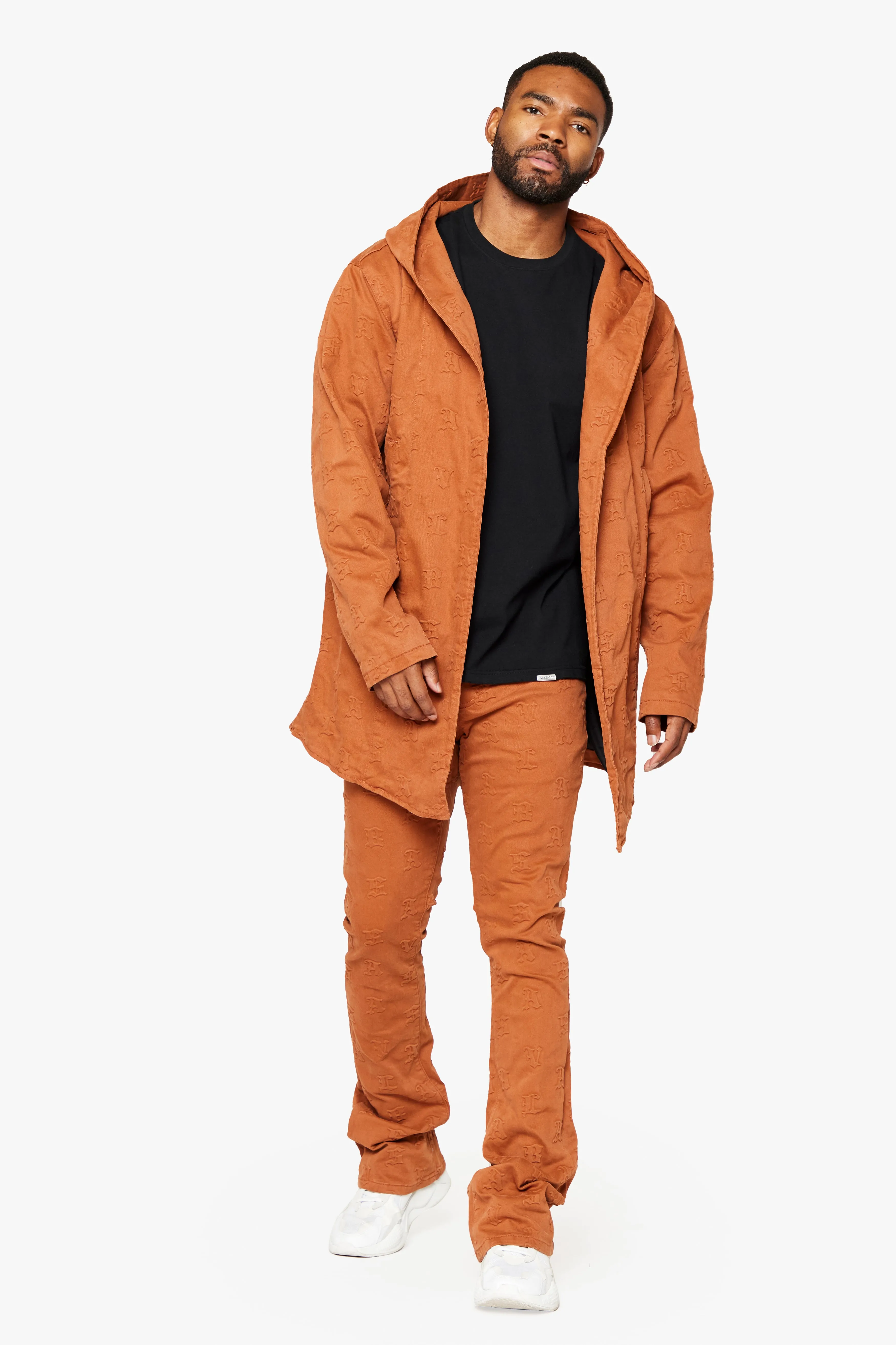 "EALDOR" TANGERINE TRENCH COAT