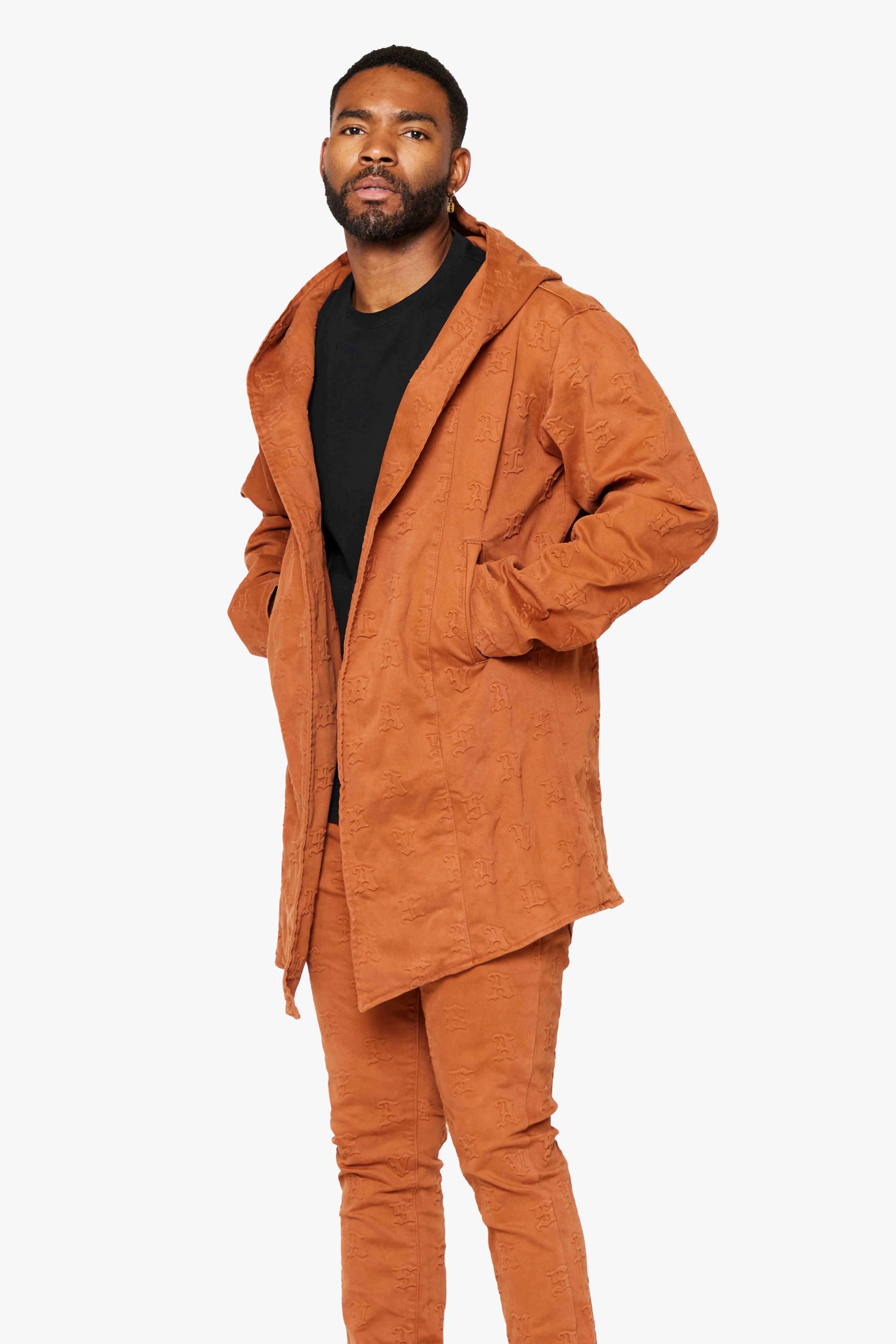 "EALDOR" TANGERINE TRENCH COAT