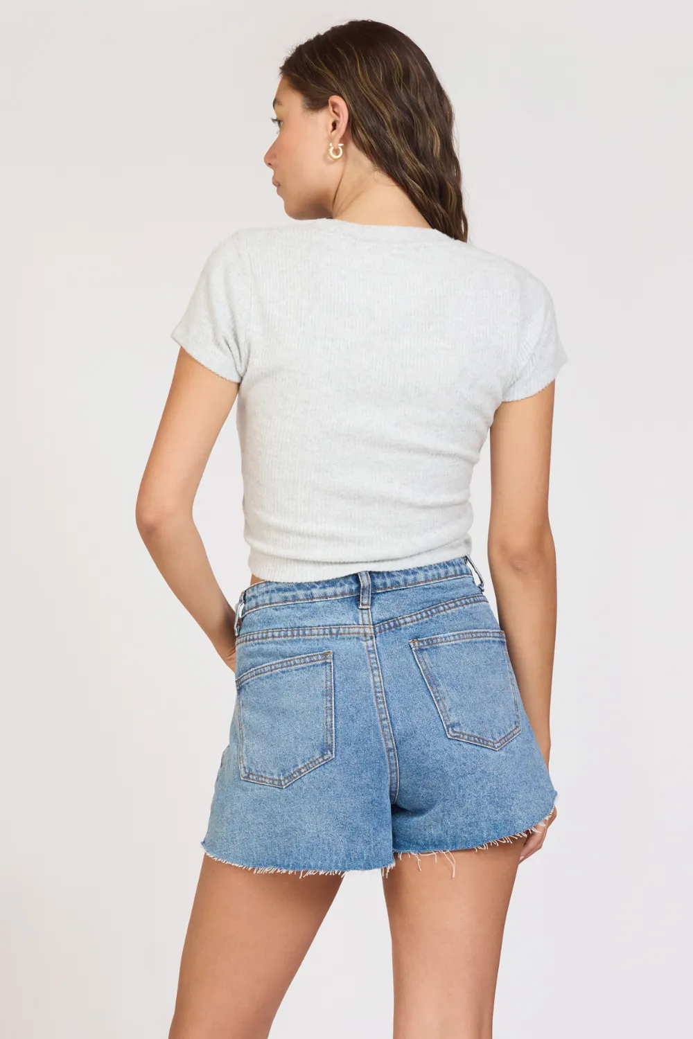 "Surf MTK" Harbor Grey Rib Hacci Cropped Tee