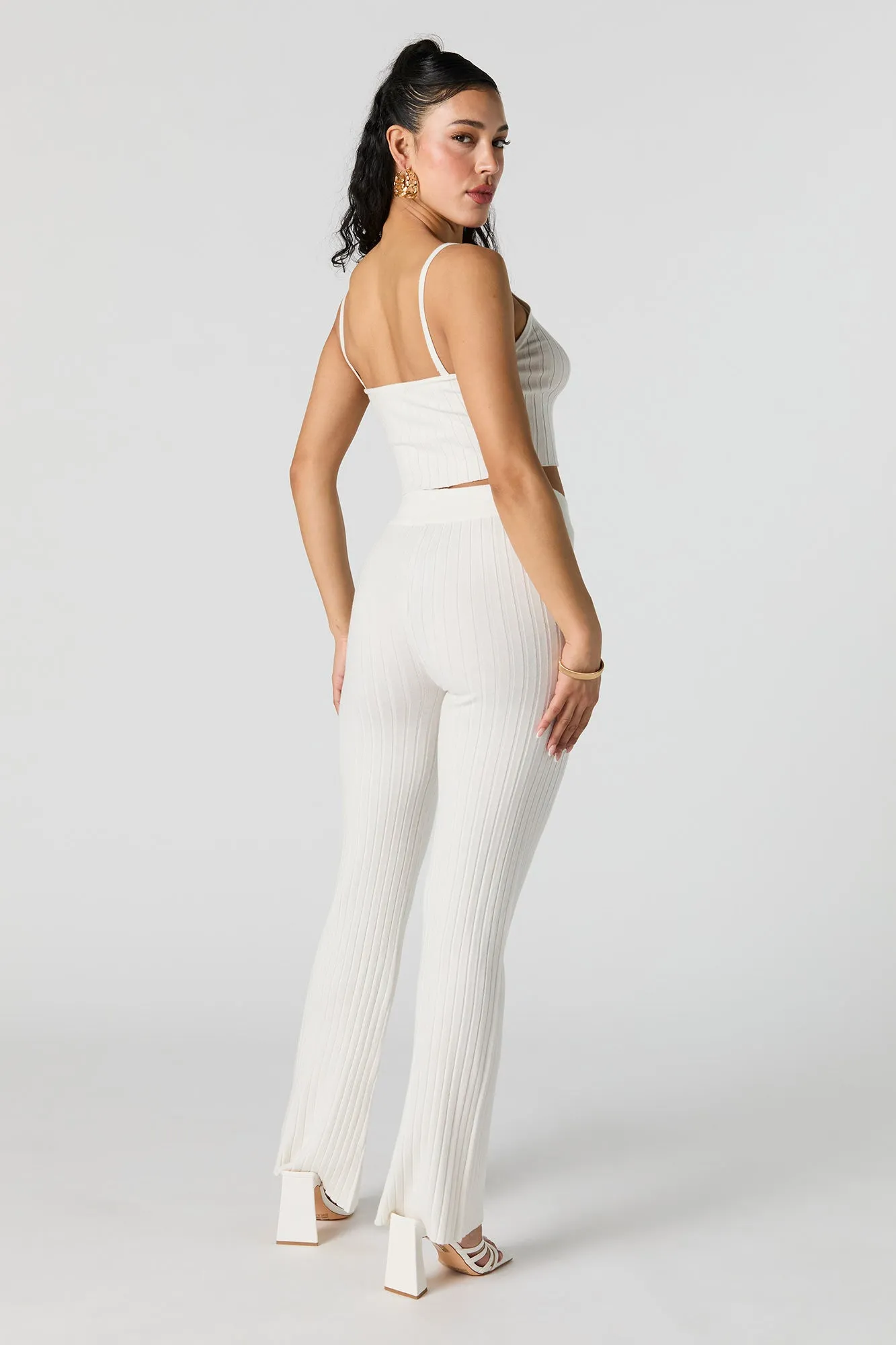 Ribbed Knit Drawstring Pant