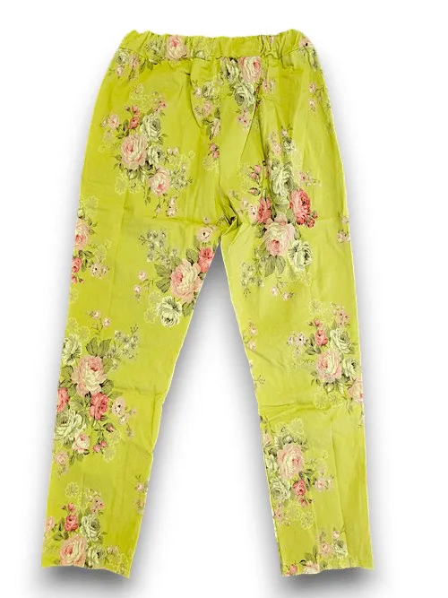 RIPPED PANTS LINEN HIGH TEA BRIGHT LIME