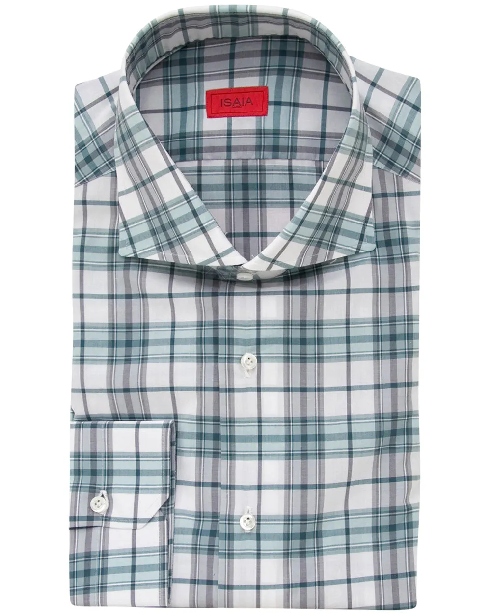 Sage and Blue Plaid Sport Shirt